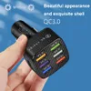 Новое 6 портов автомобильное зарядное устройство быстрое зарядка QC3.0 15A USB -зарядное устройство для iPhone 14 Xiaomi Huawei Samsung Adapter Adapter