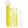 7 pz/set Kit di Detergente per Cerume per Orecchie in Acciaio Inox Earpick Rimozione della Cera Curette Cucchiaio per Cerume Strumento per la Pulizia dell'orecchio a Spirale