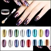 Nail Glitter Art Salon Salute Bellezza Sellington Polish Flash Dust Polvere di cromo lucido Metal Deco Pigment 12 colori Sz300 Drop Delivery 2021