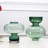 Vasos minimalista de vidro mesa ornamentos transparente arranjo de flores gradiente vitrificado vaso floral casa decoração moderna