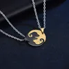 Dog Couple Stitching Necklace A Pair Of Male And Female Students Girlfriends Simple And Cute Korean Titanium Steel Pendant