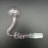 Glass Oil Burner Pipe with 10mm 14mm 18mm Male Female Frosted Joint Curved Burning Pipes Adaptor For Water Bong Dab Rigs