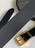 Cintura da uomo con fibbia dorata Cintura in pelle reversibile Cinture firmate da 3,5 cm