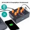 Hubs Sipolar Industrial inbyggd 100-240V 110W Powered Adapter High Speed ​​5Gbps 20 Ports USB Charger Hub 3.0 För gruvarbetare 3G 4G Modemusb