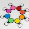 8 Colors Food Grade Silicone Pet Tag Keychains DIY Round Cat And Dog Tags Pet ID Card Keyring