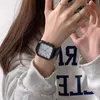 Luxe dames horloges ontwerper Watch Schoolgirl Party Koreaanse versie Simple Fashion Sports Square Transparant Quartz Women WatchH Hjnfghn