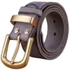 Gordels Solid Brass Buckle 2022 Volledig korrel 100% Echt lederen heren Luxe designer Hoge kwaliteit Dames Cowboy Brown Naturalbelts Forb22