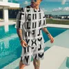 Męskie dresy ponadgabarytowe męskie ubrania stroje O-Neck dres codzienny 2-częściowy zestaw letni męski T-shirt szorty Jogging osobowość 3D Pr