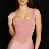 Tanks Femmes Camis Haute Qualité Corset Top Y2K Femmes 2022 Arrivées Doublé Maison De CB Bone Sexy Tank Femme Crop Pour Party ClubWomen's