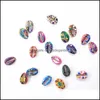 Charmes sieraden bevindingen componenten groothandel handwerk uv printen regenboog kleur shell charme voor doe -het -zelf 50 stcs/tas gemengd dhqiw