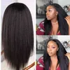 Kinky Straight v U Part Wig Human Hair не оставляйте безрассудный бразильский клей yaki для женщин 220707