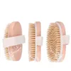 Bath Brush Dry Skin Body Soft Natural Bristle SPA The Brush Wooden Bath Shower Bristle Brush SPA Body Brushs Without Handle T0422