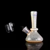 3.7-Inch Pink Mini Beaker Base Straight Tube Hookah Bong - Diffused Downstem Percolator, 10mm Female Joint