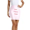 Micro mini kjol sommar sexig flicka kjol casual väska höft kort kvinnlig tät kontorsparti anpassad mönster 220608