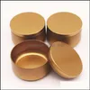 Bottles Jars Newsmall Tin Box Gold Round Tins Can Empty Candle Jar Ethnic Style Tea Candy Tablet Storage Boxes R
