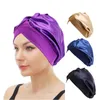 Elastic Cross Wide Brim Sleep Cap Satin Nightcap Home Hair Care Hat Headwrap Hijabs Bonnet for Women Turban Hat