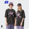 INFLATION Streetwear TShirt Couple Hip Hop Lightning Impression Tshirt Unisexe Harajuku Casual Coton Tshirt À Manches Courtes en Noir 220523