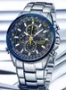 남자 시계 최고 럭셔리 비즈니스 쿼츠 시계 남성 방수 블루 엔젤 월드 크로노 그래프 캐주얼 스틸 밴드 시계 방수 220608