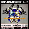 Carene per stampi ad iniezione per BMW S 1000RR 1000 RR S1000-RR 2015-2018 Carrozzeria 3DH.101 S1000 RR S1000RR 15 16 17 18 S-1000RR 2015 2016 2017 2018 Kit carrozzeria OEM azzurro