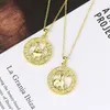 Anhänger Halsketten Ailodo 12 Zodiac Zeichen Sternbänder Anhänger für Frauen Aries LEO Horoskop Halskette Mode Schmuck Mädchen Geschenkverantwortlicher