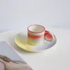 Cups Saucers Korea Ins gradient mok creatief huishoudelijk water koffie keramische beker paar kopje ontbijt melkbekers