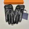 Personnalisé en cuir cinq doigts gants hommes lettre fermeture élastique gants hiver extérieur coupe-vent gant