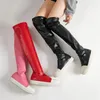 Women Over Knee High Platform Boots PU Leather Luxury Casual Trainers Fashion Woman Long Boot