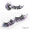 Fashion Thick Curly 3D Night-luminous False Eyelashes Soft Light Reusable Handmade Messy Crisscross Sequined Fake Lashes Multilayer Eyelash Extensions DHL