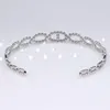 Brazalete de acero inoxidable ajustable en forma de C con apertura de cuentas redondas huecas simples, pulsera de titanio para mujer, brazalete Lars22