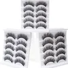 5 paires de cils naturels légers Faux 3D vison cils doux vaporeux moelleux Faux cils Extension sans cruauté réutilisation beaucoup de maquillage de cils