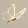 Lampes suspendues Nordic Butterfly Led Lampe De Chevet Escalier Chambre Suspendus Pour Plafond Art Éclairage Intérieur LuminairePendentif