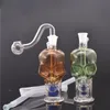 Small Skull Hookah Glass Oil Burner Bong for Oil Rigs Water Pipes Bongs Portable Smoking Water Pipe Ash Catcher with 10mm Male Glass Oil Burner Pipe and Hose