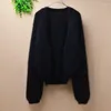 الحياكة النسائية Tees Femme Women الخريف شتاء قصير أفخم Mink Mink Cashmere Long Sleeves Angora Cardigan Sweater Fur Coat Mantlewomen's Women's