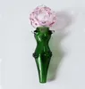 Grossisthandel Rose Glas Hand Pipes Tjock Tobak Pipa Rökrigg Fantastisk design Dab Burner För torr ört 5,2 tum Längd