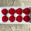 Hot 8 stks / doos hoge kwaliteit bewaarde bloemen bloem valentines onsterfelijke rose 5 cm diameter moeders dag cadeau eeuwige leven bloem geschenkdoos FY4642