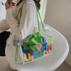 Borse da sera Vintage Donna Lettere trasparenti Stampa 2 pezzi Composito Colore puro Borsa shopping a spalla Borsa casual di grande capacità