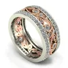 Wedding Rings Romantic Fashion Full Zircon Rose Gold Vine Flower Ring Beautiful Bride JewelryWedding