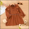 여자 드레스 아기 아이의 옷 아기 임산부 옷 ruffle sleeve dress children dot princess spring dhnpd