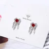 Stud Sweet Red Love Heart 925 Sterling Silver Dream Catcher Earrings for Women Christmas Gift SE670Stud7095352