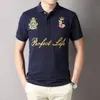 Wysokiej jakości męski biznesowy biznes krótko-rękawowy T-shirt Summer luźne na wpół rękawowe modne przystojne męskie koszulki Polos-6xl