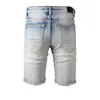 Homem jeans curto RIP jeans jeans magro designer calça para calças 2022 shorts shorts retos zíper baggy impressão angústia destruída juventude slim fit