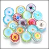 Charm Bracelets Jewelry 10Pcs/Lot Mixed Colors Pattern 18Mm Glass Snap Button Faceted Fit Earrings Bracelet Drop Delivery 2021 Lehb9