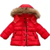 Cappotto invernale per bambina Cappotto imbottito in cotone per neonato Cappotto lungo in tinta unita Caldo spesso Abbigliamento per bambini 1-7Y J220718