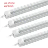 US STOCK 4FT LED Tube T8 Intégré 6000K Blanc Froid 36W Couverture Transparente Dural Rangée Lumières Haute Sortie Linkable LEDs Lumière Plafond Garage