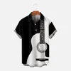 Männer Casual Hemden Gitarre Print Kurzarm Mode Tasche Hemd Frauen/Männer T 2022 Unisex Blusen TopsHerren