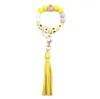 Party Favor List Silikonowe Bransoletki Koralik Tassel Key Chain Wisiorek Kobiet Biżuteria Torba Akcesoria Dnia Matki Prezent BBB14568