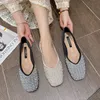 Sapatos femininos de couro macio de dedo novo outono novo slip-on slip-on slip-on shop shoes