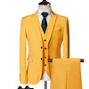 İş Resmi Erkek Takım Elbise Katı 2-Düğme Blazer Pantolon Evlilik Smokin Erkek 3 Parça Takım Elbise Erkek Terno Düğün Suit Slim Fit 220817