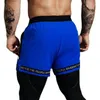 Mens Summeroutdoor Muscle Fitness Mens Sports Pants Fashion Splicing Casual Mens Elastic Bodybuilding Plussize Shorts 220617