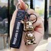 2022 acrylic mirror gradient bow tie Violent bear keychain creative car bag lovers key chain pendant